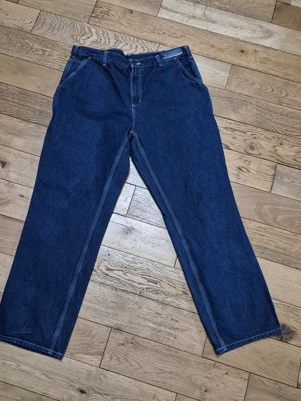 Carhartt 100% cotton denim dungaree-fit jeans/pants, style 382-83, size 38×32